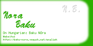 nora baku business card